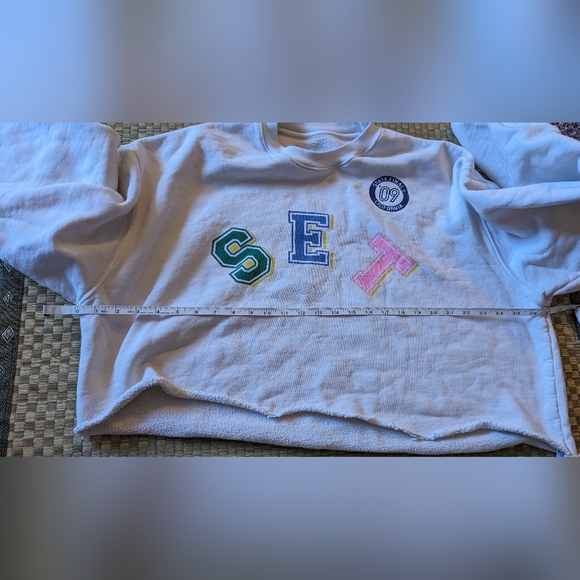 Set Active Merch Crewneck Valedictorian Cropped Cutoff Women's Sz XL Made in USA - Picture 4 of 6